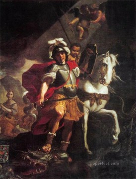 Mattia Preti Painting - San Jorge victorioso sobre el dragón Barroco Mattia Preti